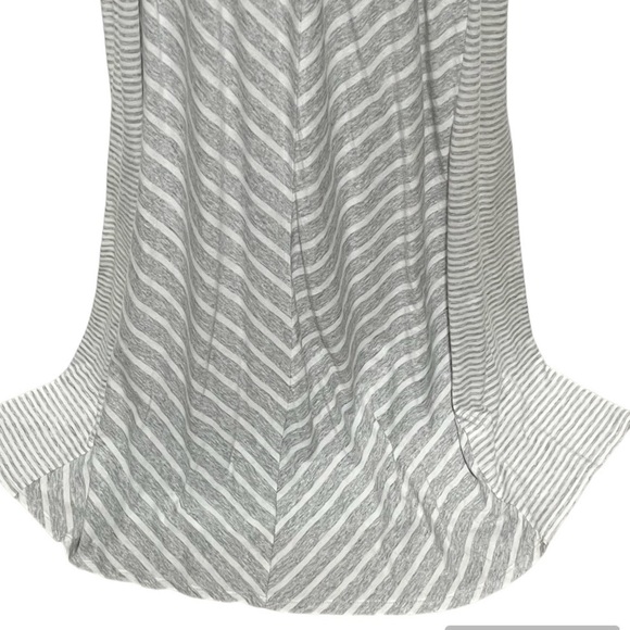 Lauren Conrad Gray white stripes Sleeveless Racerback cotton/modal Maxi dress - Picture 8 of 9